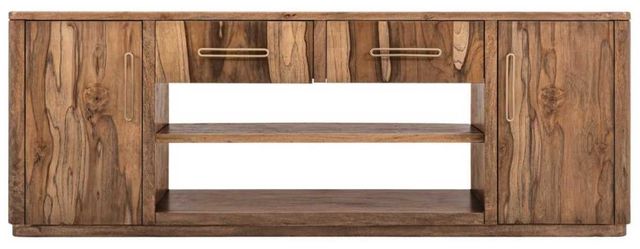 International Furniture Direct Balam Brown 80" TV Stand with Fireplace-3