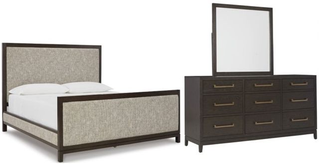Signature Design by Ashley® Burkhaus 3-Piece Brown King Upholstered Bed Set-0