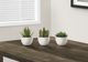 Monarch Specialties Inc. 3-Piece Green Artificial Succulent Plant Set with White Pot-1