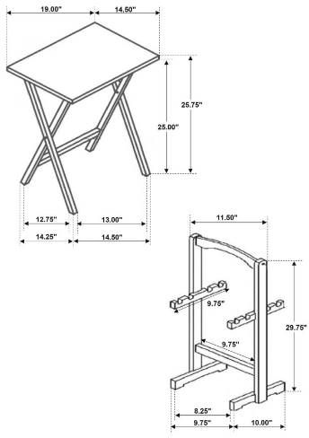 Coaster® Donna 4-Piece Natural Tray Table Set-1