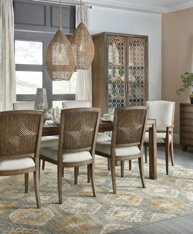 Hooker® Furniture Sundance Cliffside/Zuri Cream Carved Back Upholstered Dining Side Chair-1