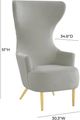 TOV Furniture Julia Gray Velvet Channel Tufted Wingback Accent Chair-2