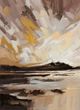 Giftcraft Beige/Brown/Dark Yellow/Gray Mountain Scape Oil Print-1
