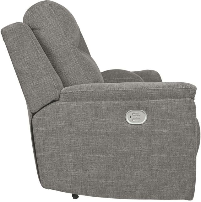 Signature Design by Ashley® Mouttrie Smoke Power Reclining Loveseat with Adjustable Headrest-4