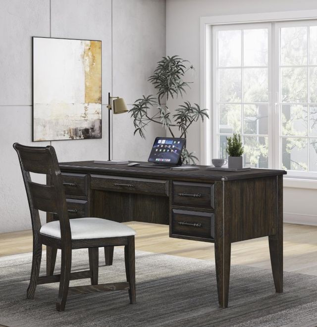 Bernards Bellamy Lane Brown 5-Drawer Desk-1