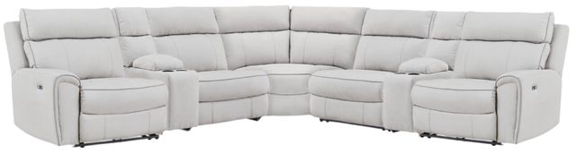 Signature Design by Ashley® Grafton Pike 7-Piece Ash/Pearl Power Reclining Curved Sectional with Storage Consoles-0