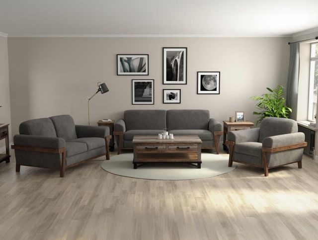 International Furniture Direct Loft Brown Gray Loveseat-1