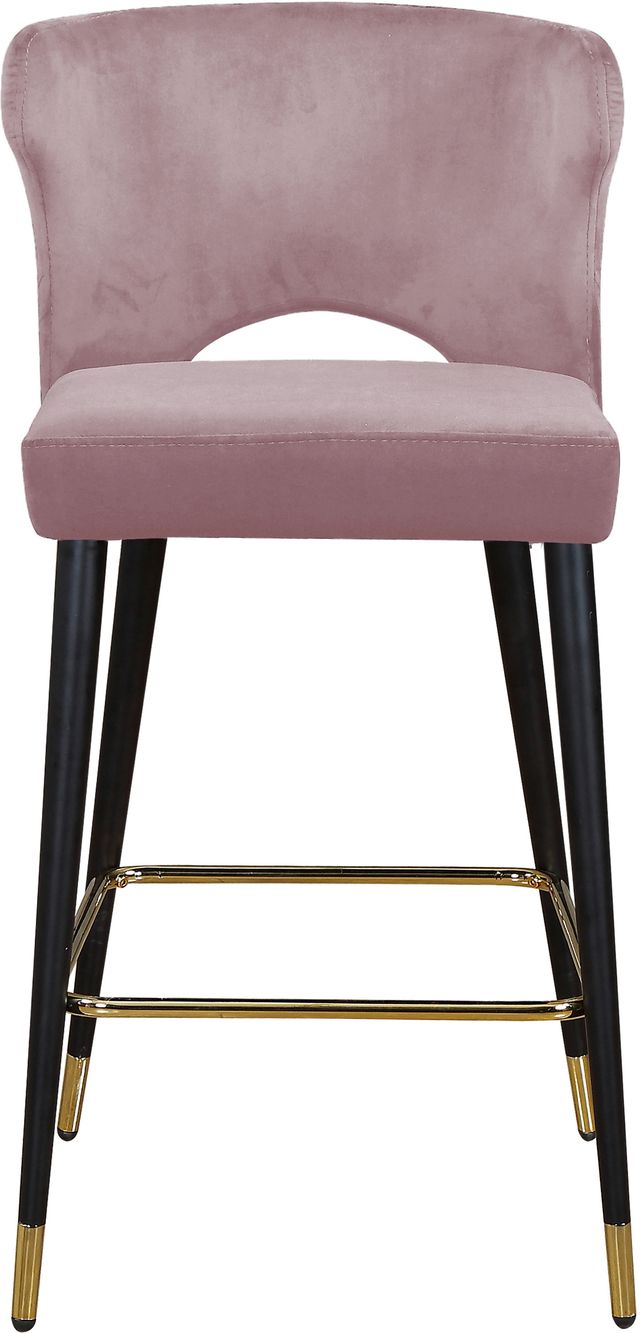 Meridian Furniture Kelly Pink Velvet Counter Stool-2