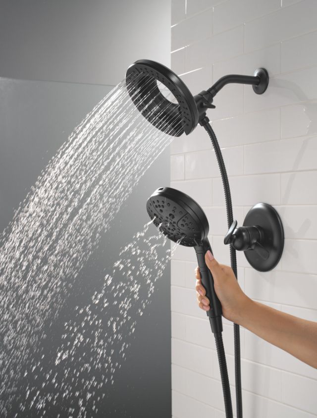 Delta Bonacci™ 17 Series Matte Black Shower Trim with In2ition® Head Shower-4