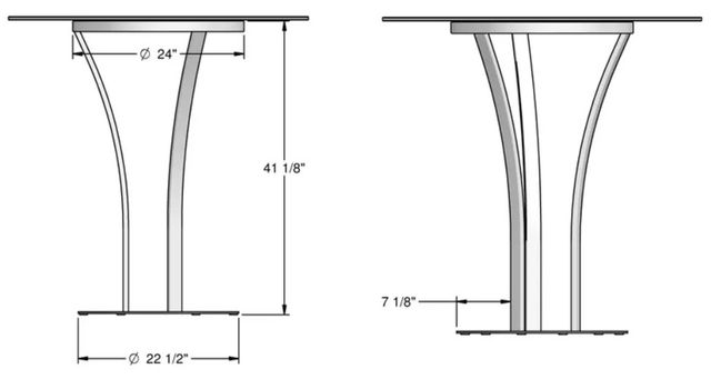 Amisco Customizable Dalia Glass Top 42" Bar Height Table-2