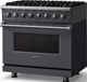 Viking® 5 Series 36" Cast Black Pro Style Dual Fuel (NG) Range with Polished Chrome Trim-3