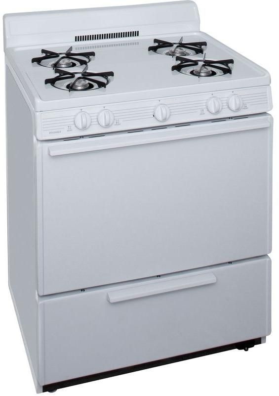 Premier 30" White Freestanding Gas Range-1
