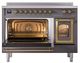 Ilve® Nostalgie II Noblesse 48'' Graphite Matte Pro Style Induction Range with Brass Trim-3