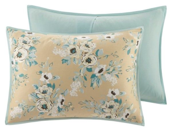 Olliix by Madison Park Willa 7 Piece Green King Cotton Printed Comforter Set-1