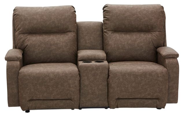 Best® Home Furnishings Customizable Maverly Leather Power Reclining Space Saver® Console Loveseat-1