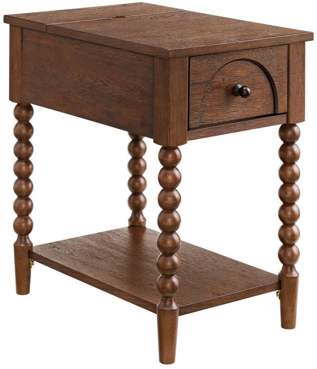 Martin Svensson Turned Wood Cocoa Brown Rectangular End Table-0