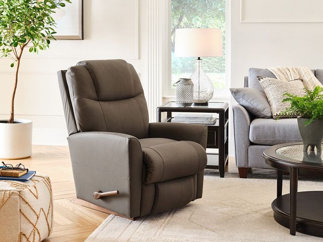 La-Z-Boy® Sparrow Otter Leather Manual Rocking Recliner-3