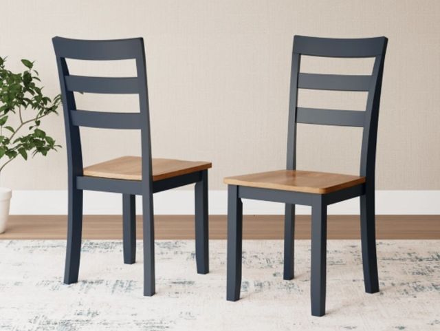 Signature Design by Ashley® Gesthaven Blue/Natural Dining Side Chair-4