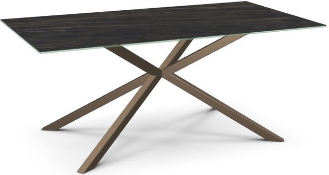Amisco Customizable Asterisk Black Marble Porcelain 71.5" Rectangular Table with Starburst Stand-0