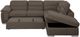 Mazin Furniture Platina 3-Piece Chocolate Right-Arm Facing Pullout Sleeper Sectional and Chaise with Storage Ottoman-2