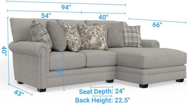 Jackson Furniture Livingston 3-Piece Linen Right Arm Facing Sectional and Chaise-2