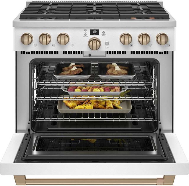 Café™ 36" Matte White Pro Style Gas Range-2