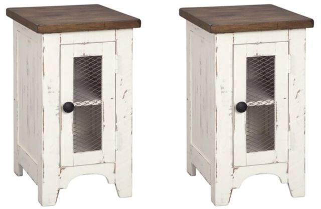 Signature Design by Ashley® Wystfield 2-Piece White/Brown Chair Side End Table Set-0