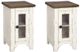 Signature Design by Ashley® Wystfield 2-Piece White/Brown Chair Side End Table Set-0