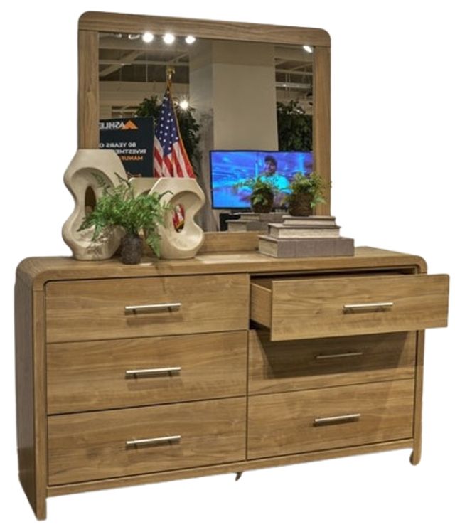 Signature Design by Ashley® Dovander Warm Natural Brown Dresser and Mirror-2