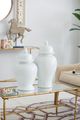 A & B Home Glossy White Ginger Jar-2