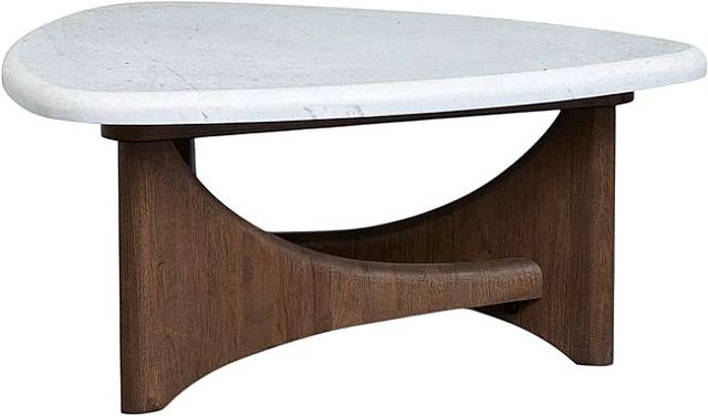 Magnussen Home® Arwen White Cocktail Table with Brown Base-2