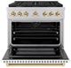 ZLINE Autograph Edition Paramount 36" Stainless Steel Pro Style Dual Fuel Range with White Matte Door and Polished Gold Accents-1