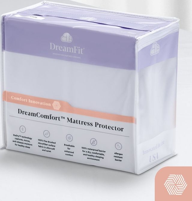DreamFit® DreamComfort™ White Twin Mattress Protector-0