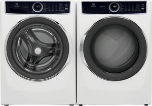 Front view of the Electrolux White Front Load Laundry Pair