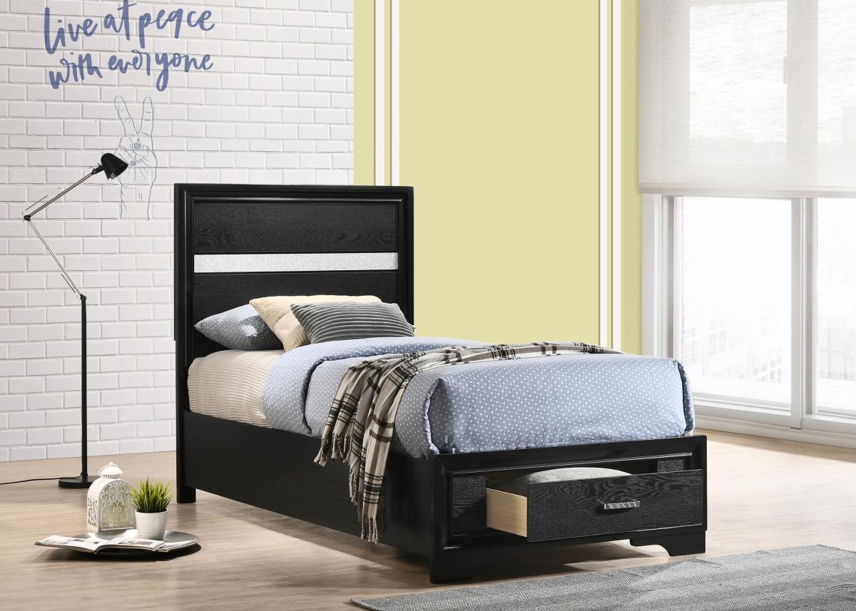 Coaster® Miranda Black Twin Storage Bed | Store For Homes