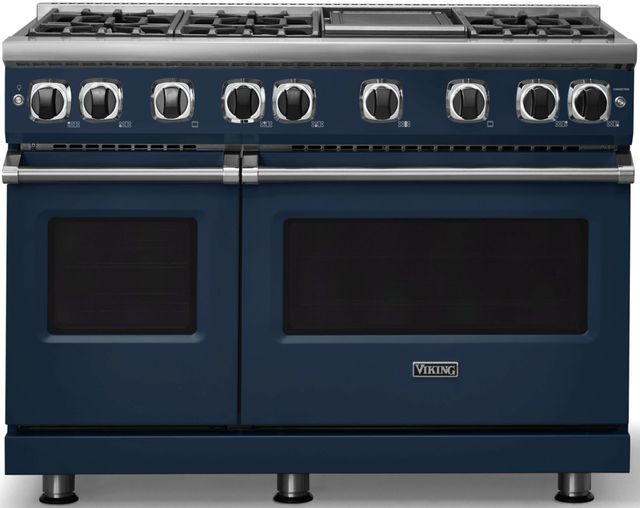 Viking® 7 Series 48" Slate Blue Pro Style Natural Gas Range with 12" Reversible Griddle-2