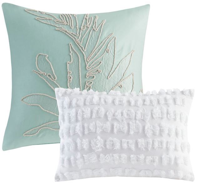Olliix by Madison Park Keilani 8 Piece Aqua Queen Cotton Printed Comforter Set-3