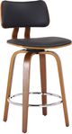 Inspire™ Zuni Black/Walnut 26" Swivel Counter Stool -0