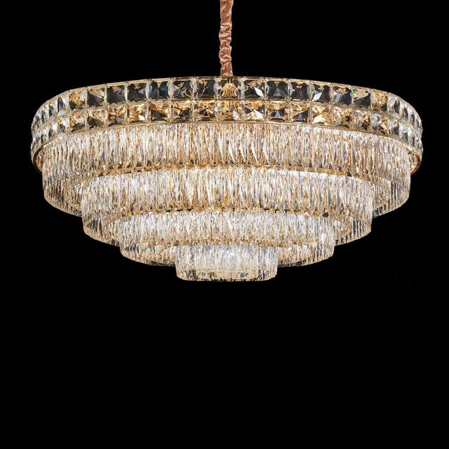Michael Amini® Soleil Clear/Gold 33-Light Chandelier-1