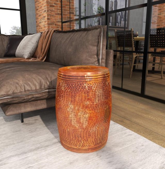 Deco Marche Copper Hammered Drum Table-3