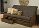 Kodiak Furniture Washington Suede Gray/Rustic Walnut Queen Storage Futon with Mattress-4