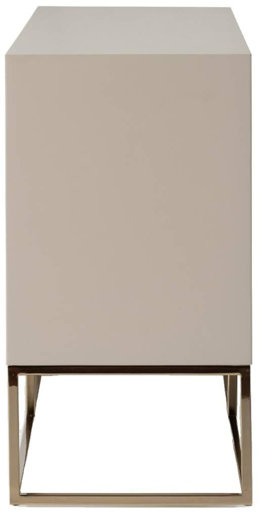Michael Amini® Madison Beige Console with Glistening Gold Base-3