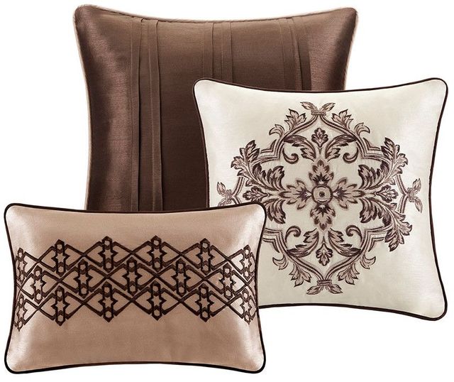 Olliix by Madison Park 7 Piece Red Queen Princeton Jacquard Comforter Set-2