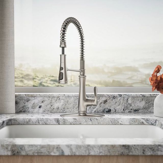 KOHLER® Bellera® Vibrant Stainless Semi-Professional Kitchen Sink Faucet with 3-Function Sprayhead-3