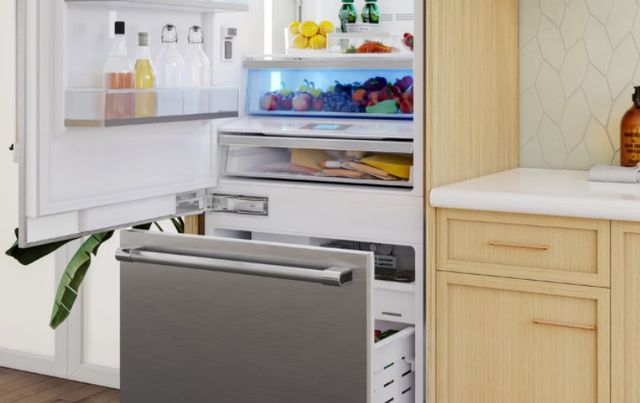 Beko 24" 11.4 Cu. Ft. Fingerprint Free Stainless Steel Counter Depth Bottom Freezer Refrigerator-3