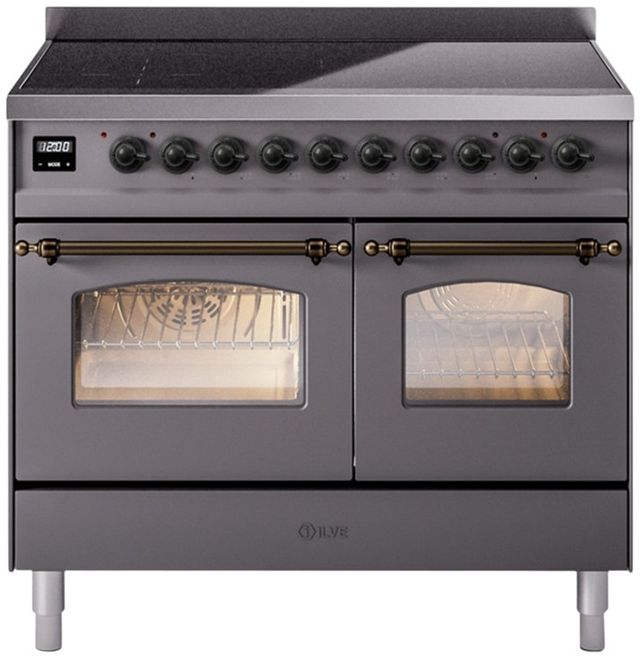 Ilve® Nostalgie II Series 40" Matte Graphite Pro Style Induction Range-0