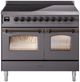 Ilve® Nostalgie II Series 40" Matte Graphite Pro Style Induction Range-0