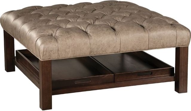 Craftmaster® Customizable CM Leather Tufted Cocktail Ottoman-0