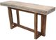 A & B Home Simbu Brown Hand Carved Apron Console Table-0