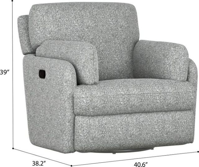 Emerald Home Albus Speckled Gray Manual Swivel Glider Recliner-2